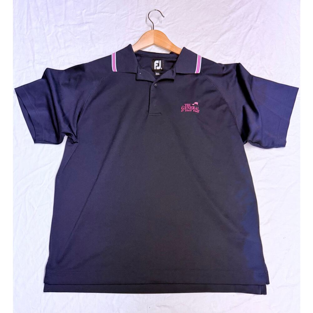 FootJoy FJ Golf Polo Shirt Mens size medium the general eagle ridge navy blue